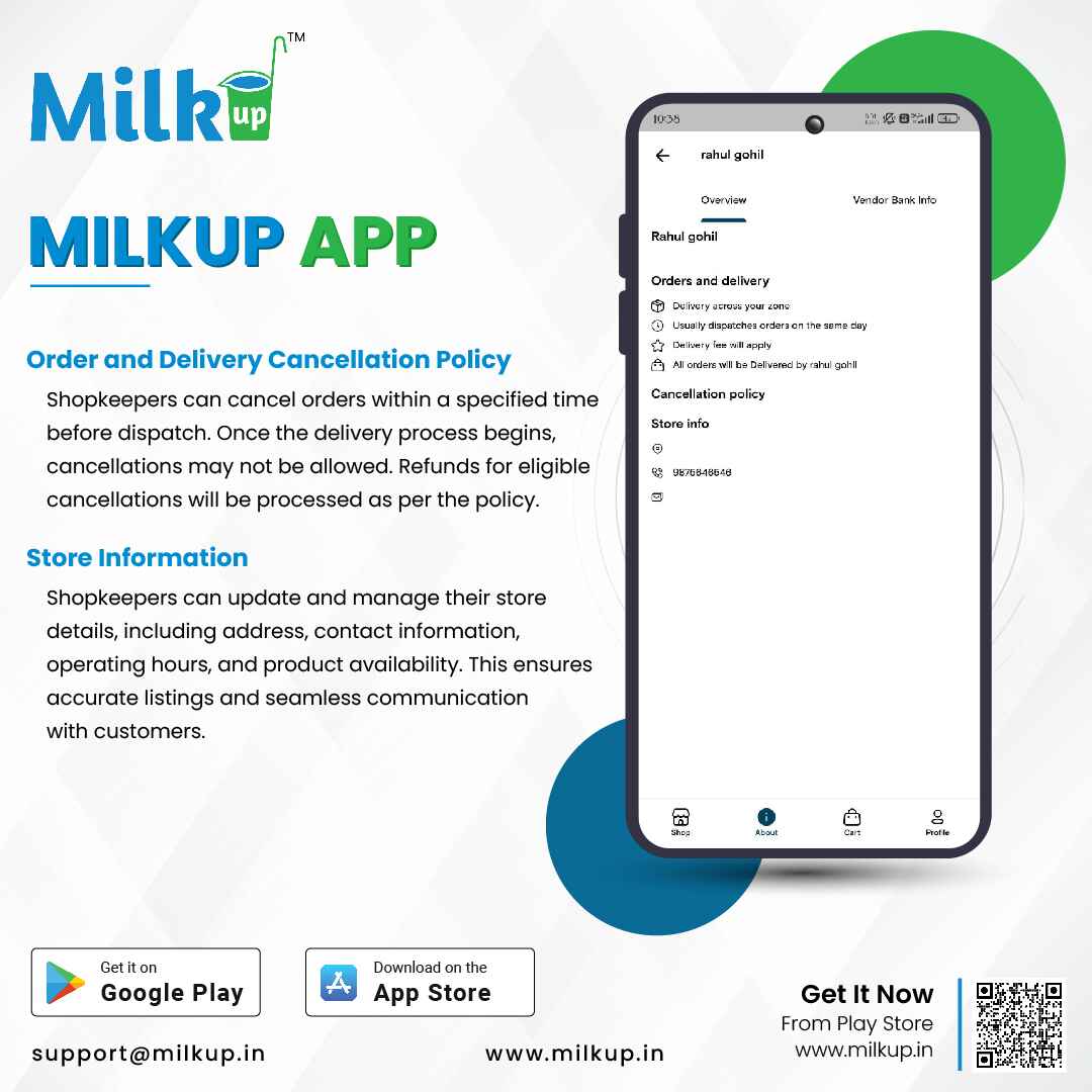 Milkup Customer Application for Shopkeepers