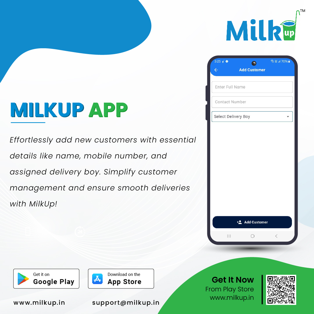 How to add new customers in the MilkUp Vendor application?
