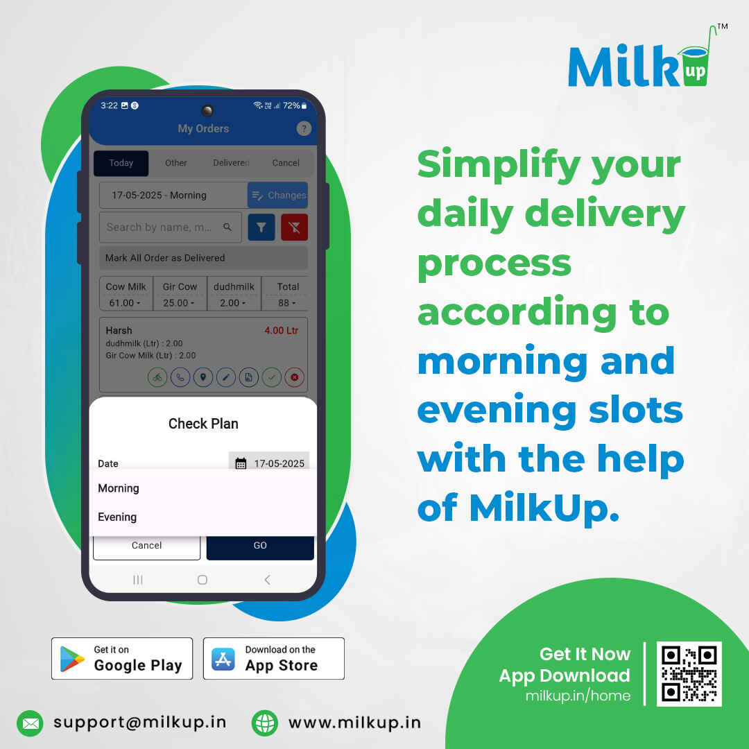 Now your morning and evening milk delivery will always be on time!