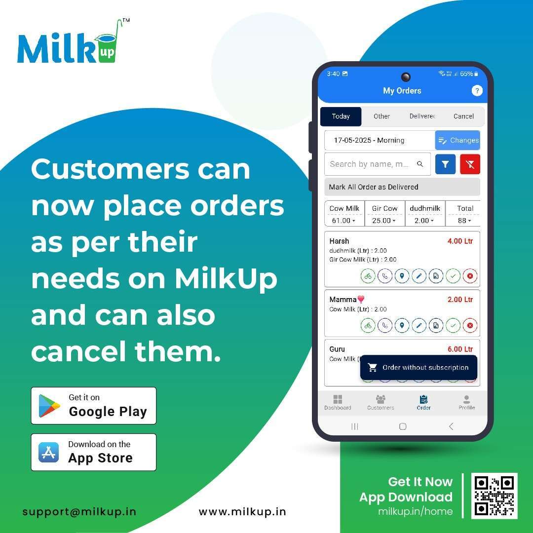 Now give your customers full control with MilkUp!