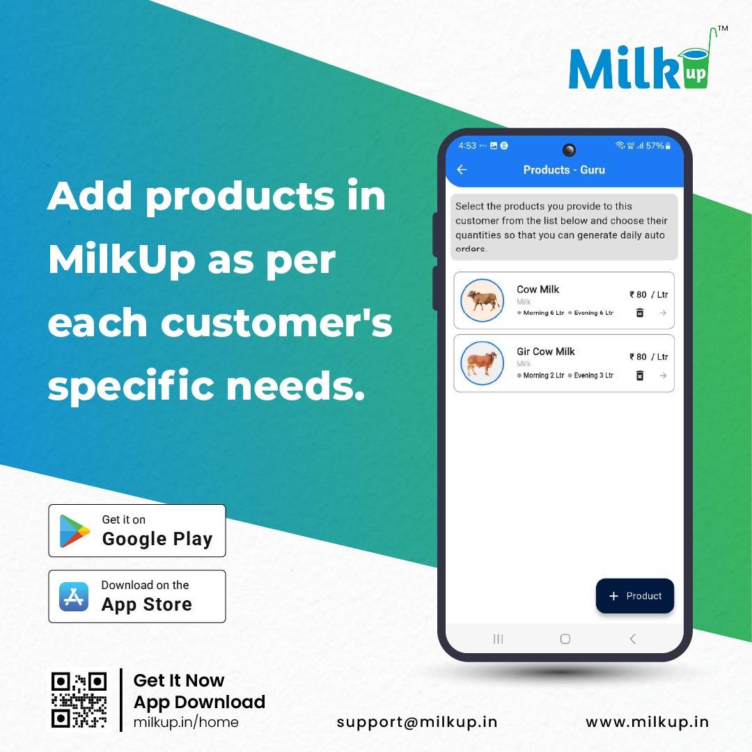 Add different products for each customer in the MilkUp app! 