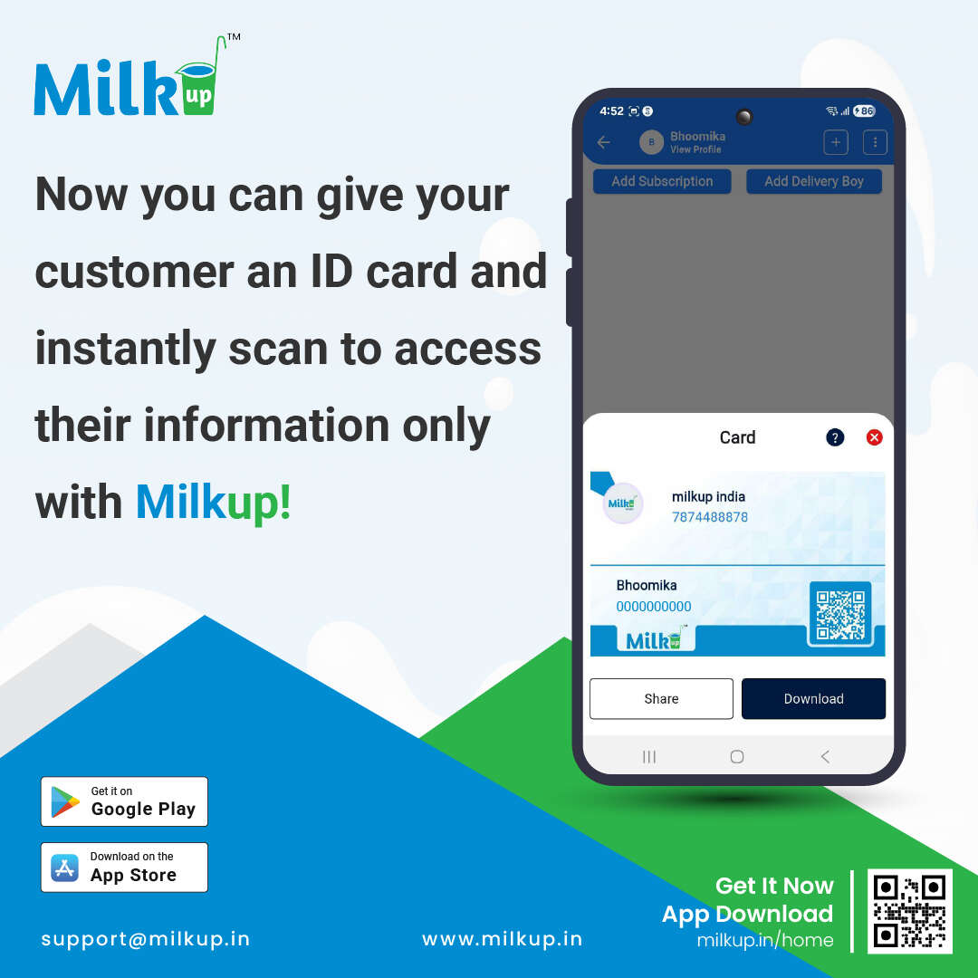 access your customer's information instantly with the help of ID cards in MilkUp!