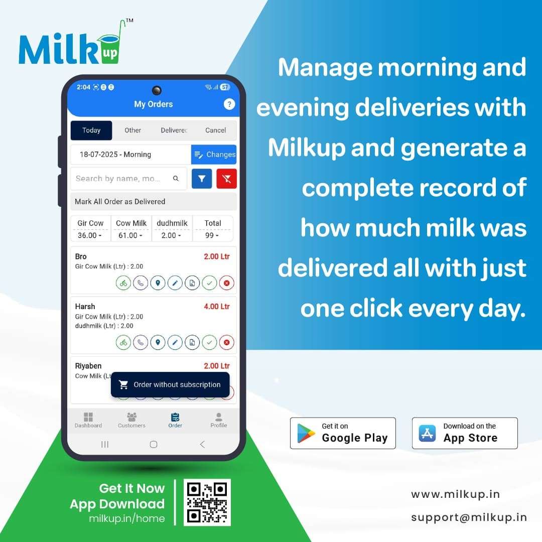 Easily Manage Morning &amp; Evening Milk Deliveries with MilkUp!