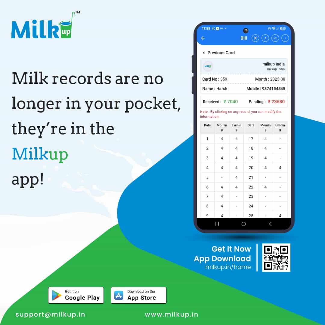 No more paper for dairy accounts, everything is now in the MilkUp app!