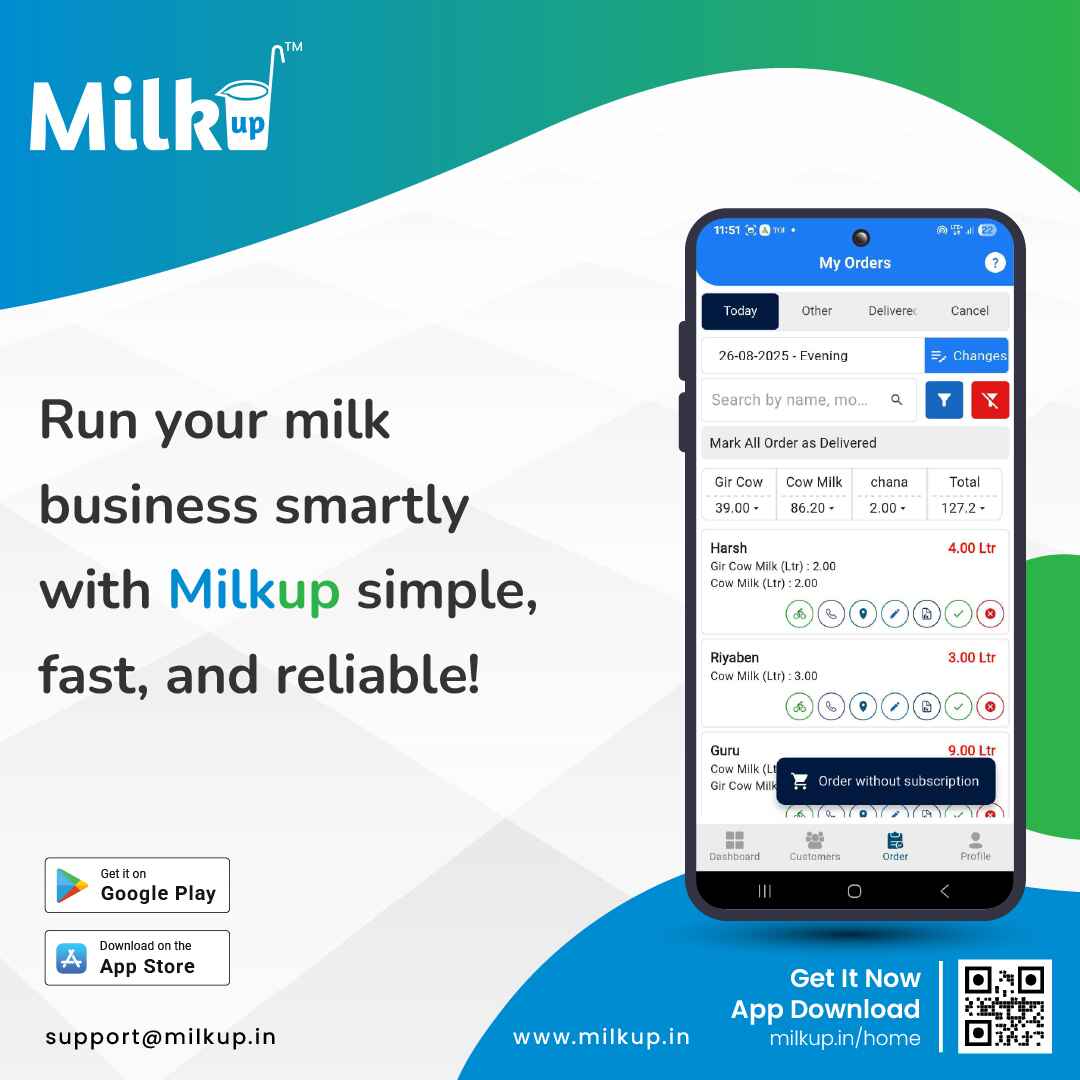 Run your milk business smartly with MilkUp!