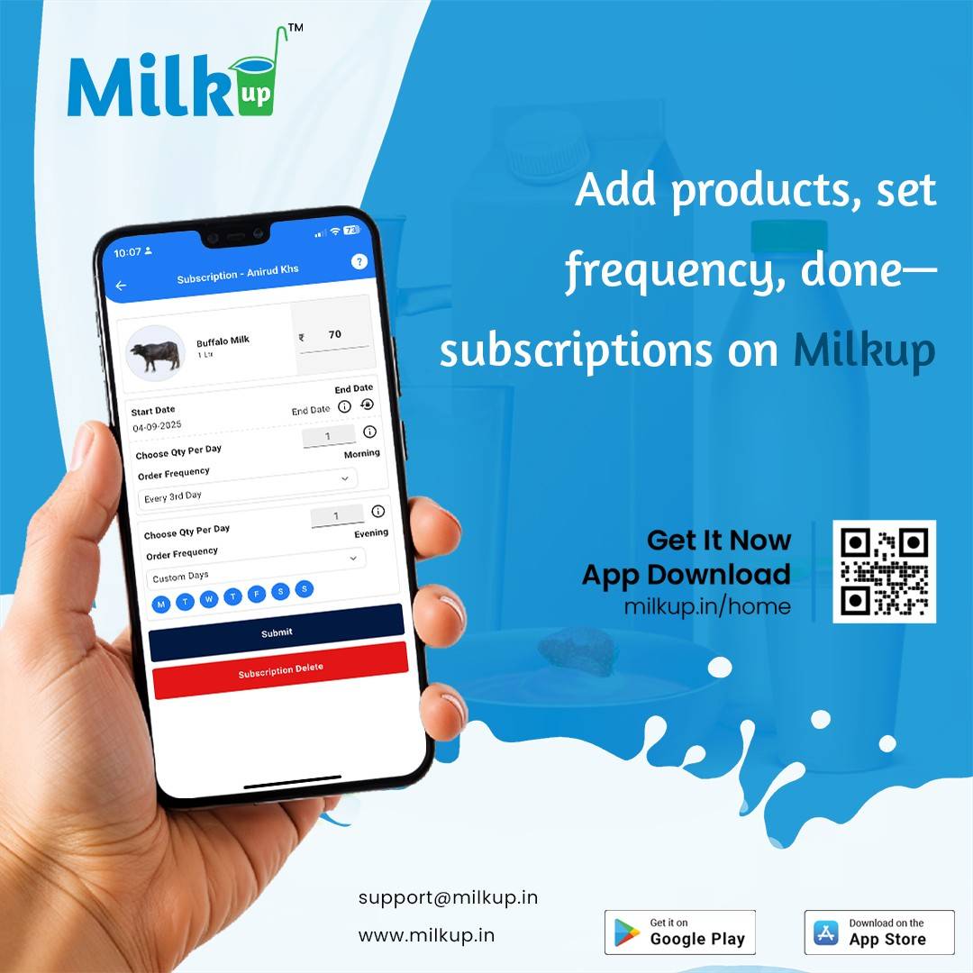 Add products, set frequency, done—subscriptions on MilkUp