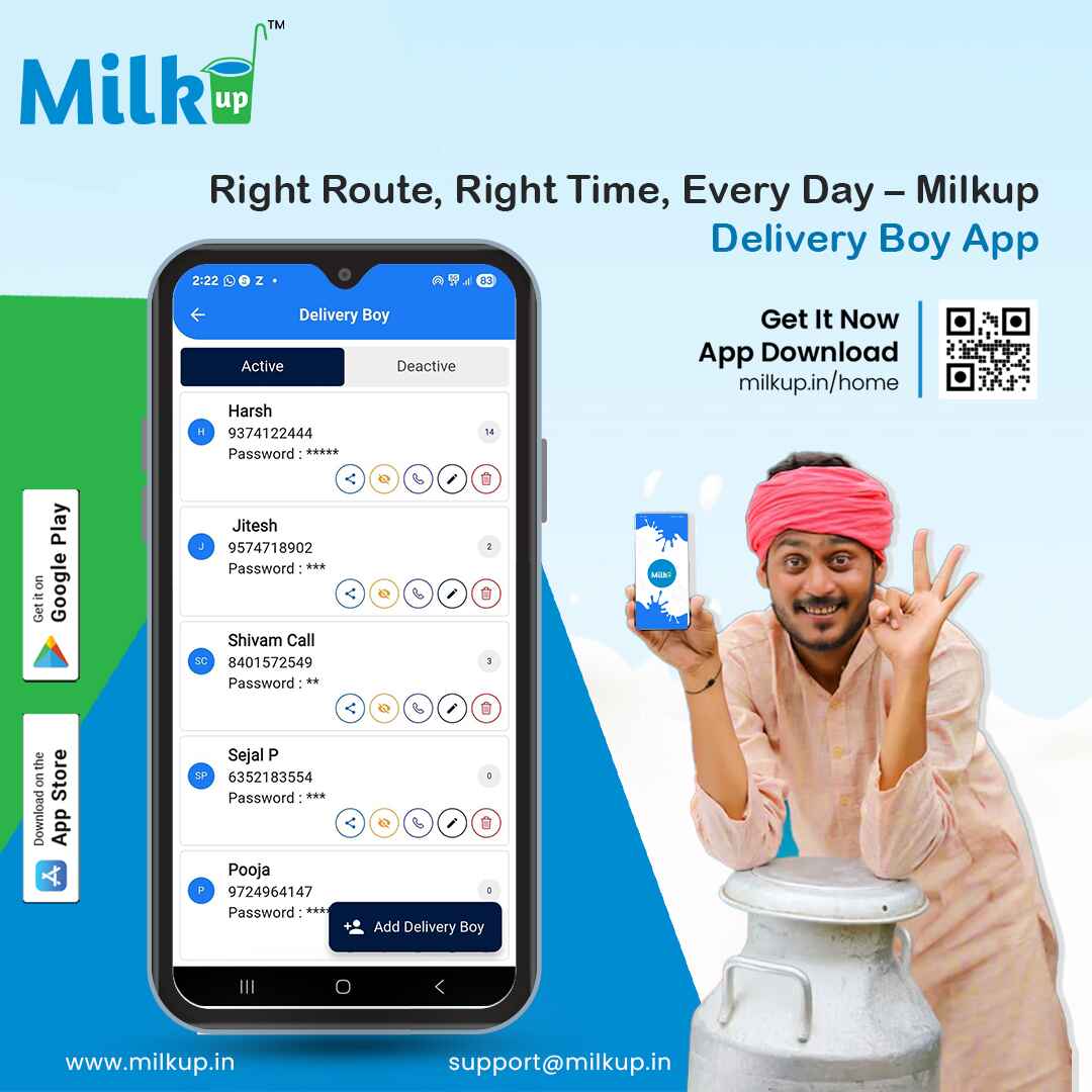 Right route, right time, every day with MilkUp Delivery Boy App