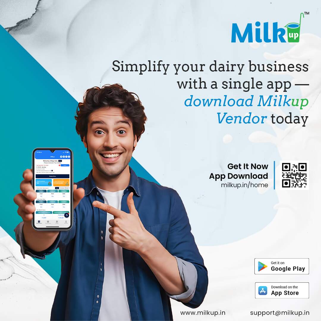 Simplify your dairy business with a single app — download MilkUp Vendor today
