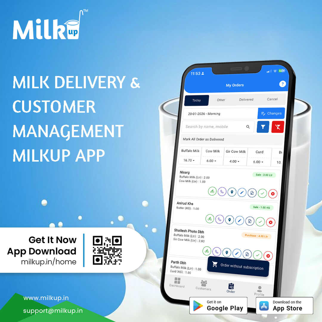 Milk Delivery &amp; Customer Management MilkUp App