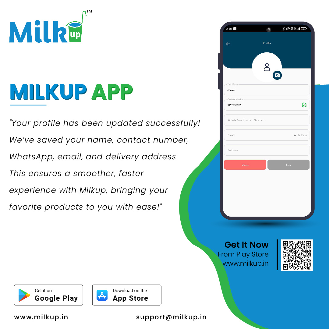 MilkUp Profile Section Key Features