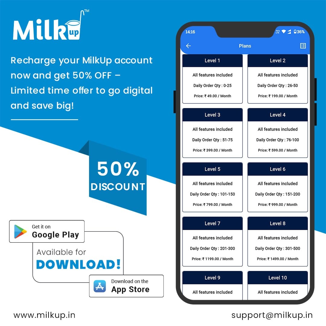 Get 50% OFF on MilkUp Recharge!