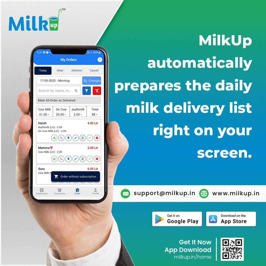 Milk delivery is now super easy with MilkUp! 
