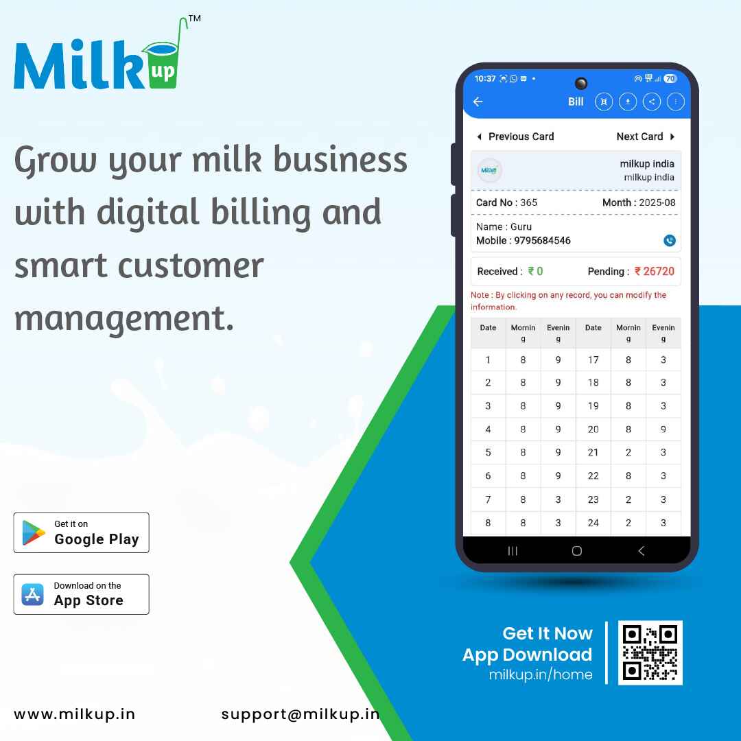 Take Your Dairy Business to New Heights with Digital Billing & Smart Customer Management!